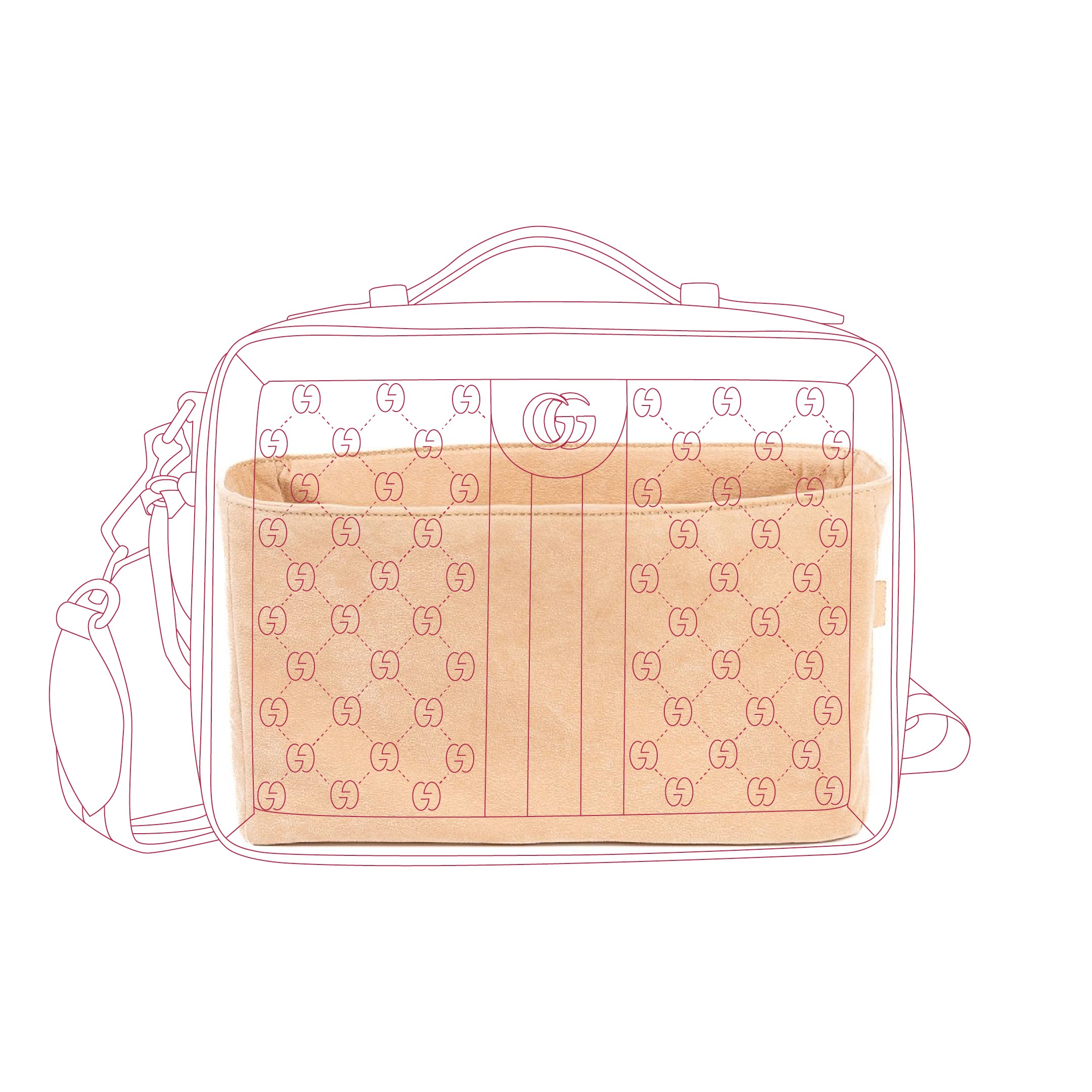ORGANIZER PER OPHIDIA SHOULDER BAG
