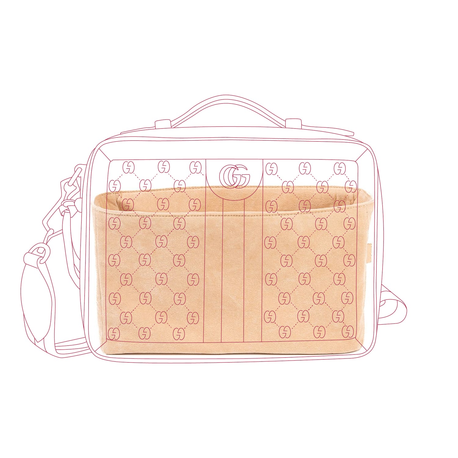 ORGANIZER PER OPHIDIA SHOULDER BAG